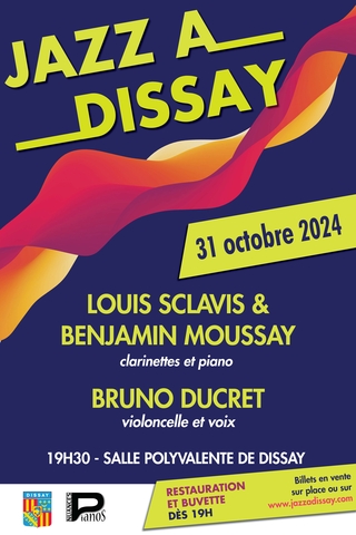 Affiche annoncant le concert de Jazz à Dissay du 31 octobre 2024